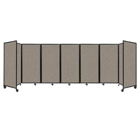 Versare Room Divider 360 Folding Portable Partition 19'6" x 6' Warm Pebble Fabric 1173520